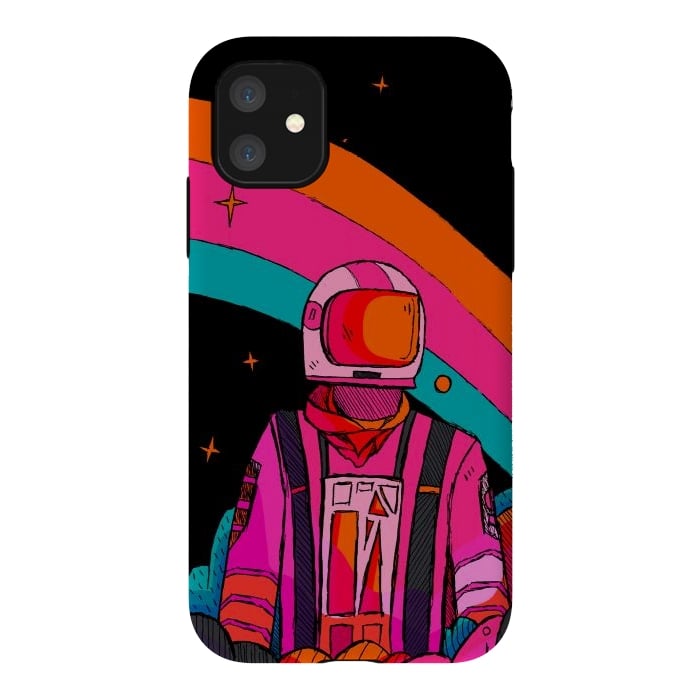 iPhone 11 StrongFit Rainbow Astronaut by Steve Wade (Swade)