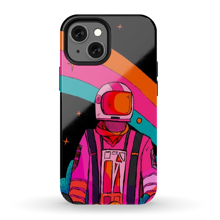 iPhone 12 mini StrongFit Rainbow Astronaut by Steve Wade (Swade)
