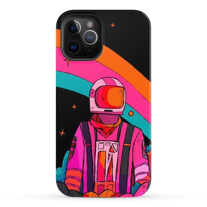 iPhone 12 Pro StrongFit Rainbow Astronaut by Steve Wade (Swade)
