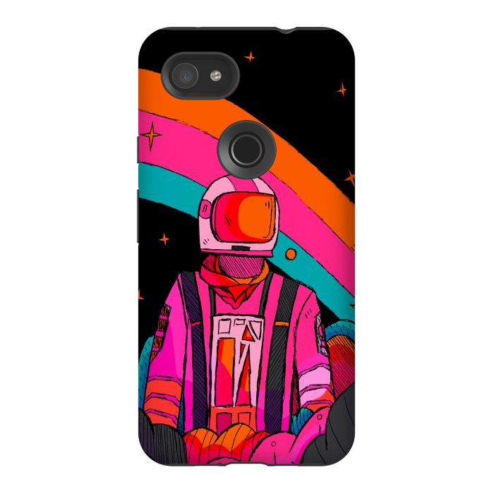 Pixel 3AXL StrongFit Rainbow Astronaut by Steve Wade (Swade)