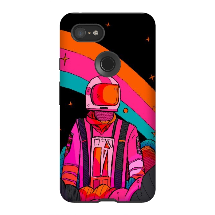 Pixel 3XL StrongFit Rainbow Astronaut by Steve Wade (Swade)