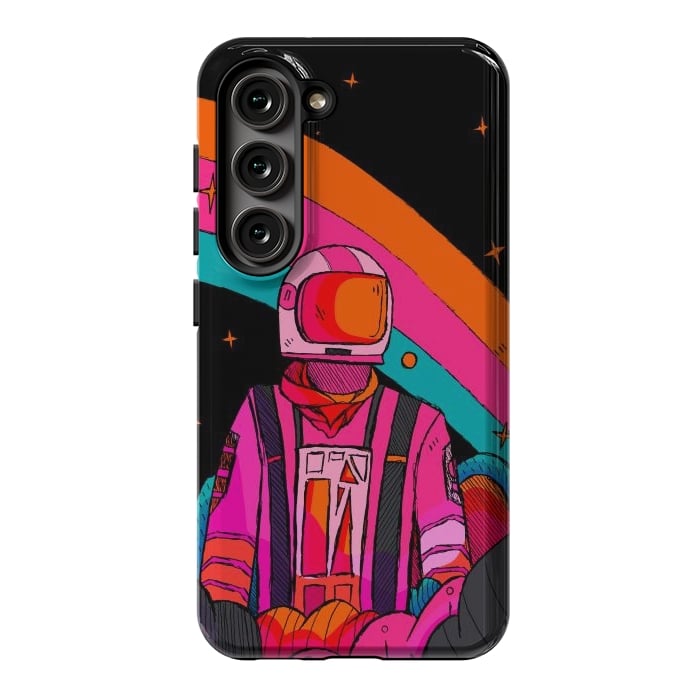 Galaxy S23 StrongFit Rainbow Astronaut by Steve Wade (Swade)