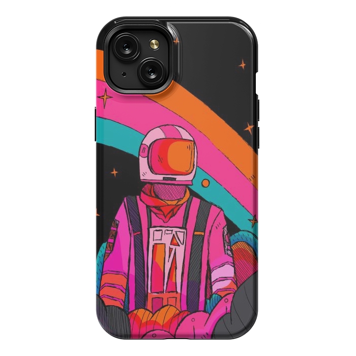 iPhone 15 Plus StrongFit Rainbow Astronaut by Steve Wade (Swade)