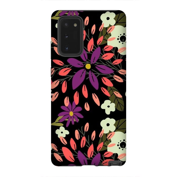 Galaxy Note 20 StrongFit Bright Floral by Tiny Thistle Studio