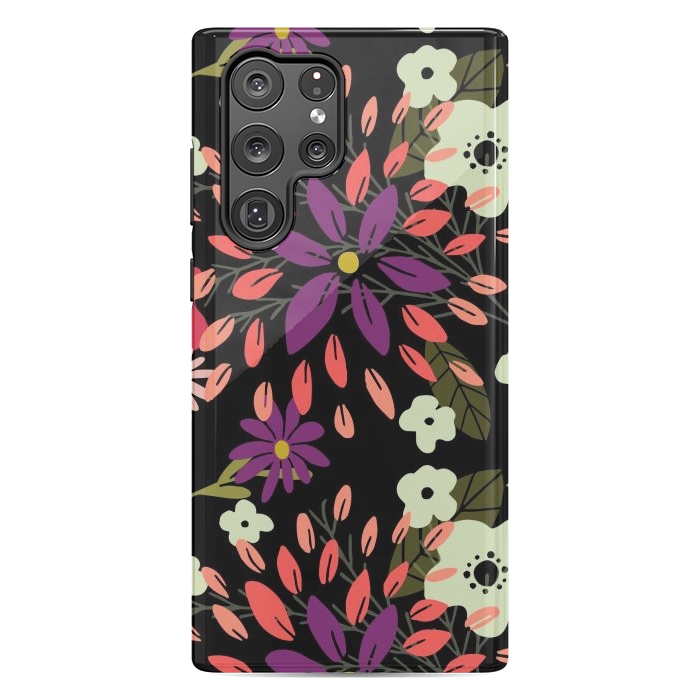 Galaxy S22 Ultra StrongFit Bright Floral by Tiny Thistle Studio
