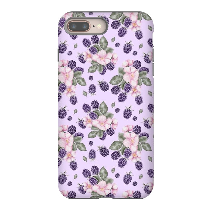 iPhone 7 plus StrongFit Berries and flowers, light purple by Flowery Stories