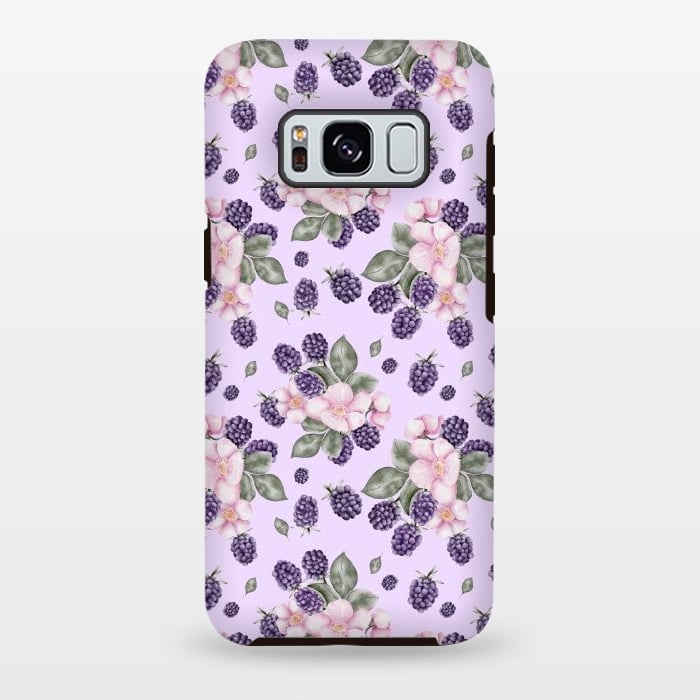 Galaxy S8 plus StrongFit Berries and flowers, light purple by Flowery Stories