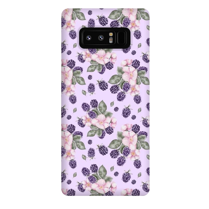Galaxy Note 8 StrongFit Berries and flowers, light purple by Flowery Stories