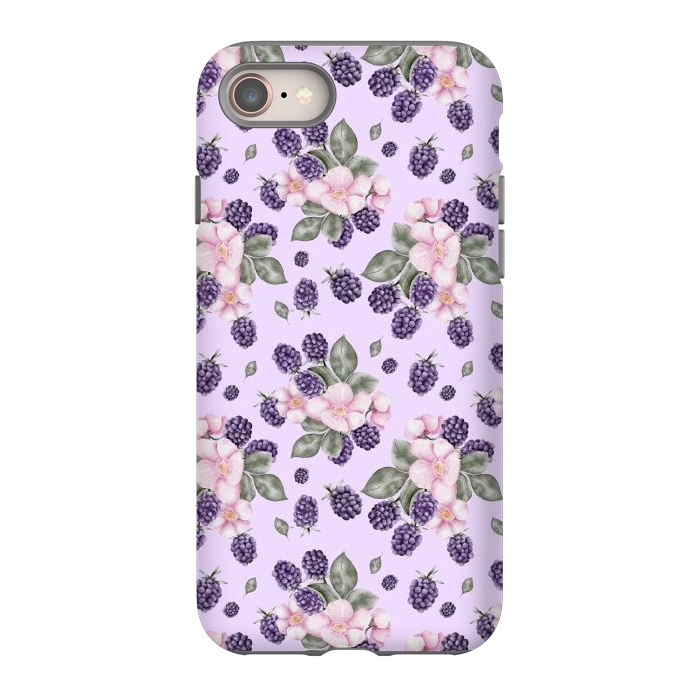 iPhone 8 StrongFit Berries and flowers, light purple by Flowery Stories