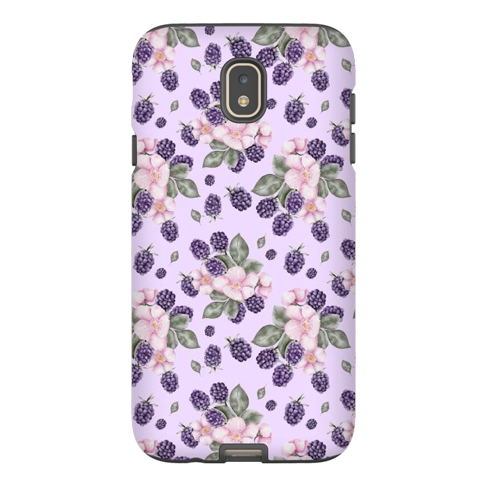 Galaxy J7 StrongFit Berries and flowers, light purple by Flowery Stories