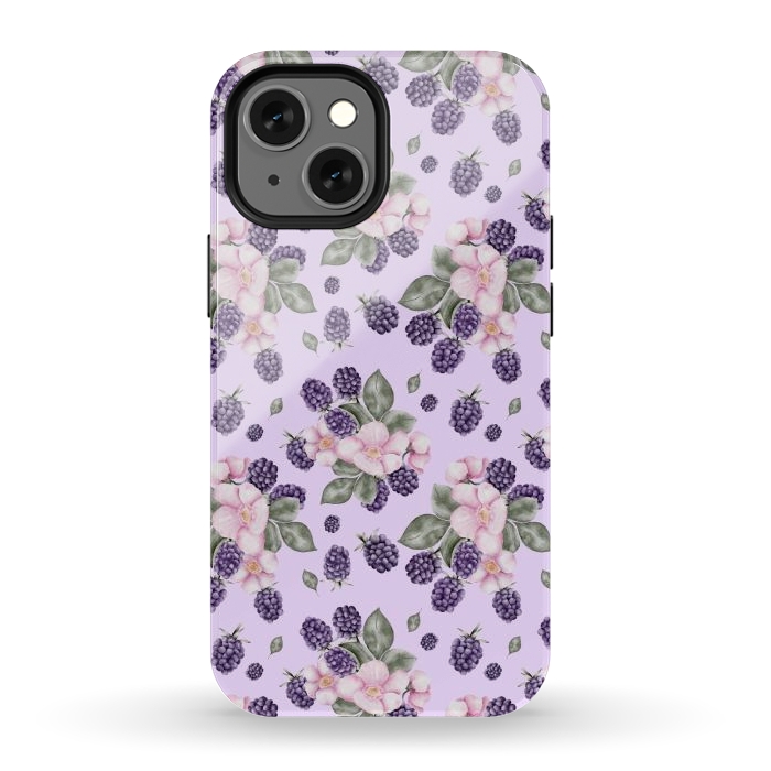 iPhone 12 mini StrongFit Berries and flowers, light purple by Flowery Stories