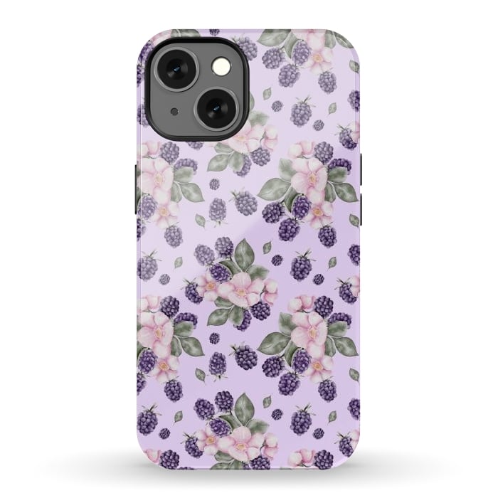iPhone 13 StrongFit Berries and flowers, light purple by Flowery Stories
