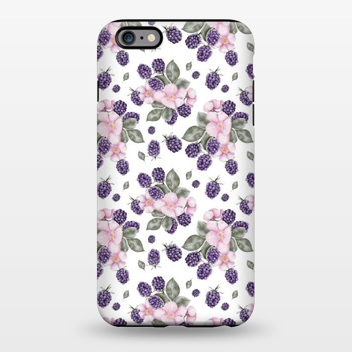 iPhone 6/6s plus StrongFit Berries and flowers, white by Flowery Stories