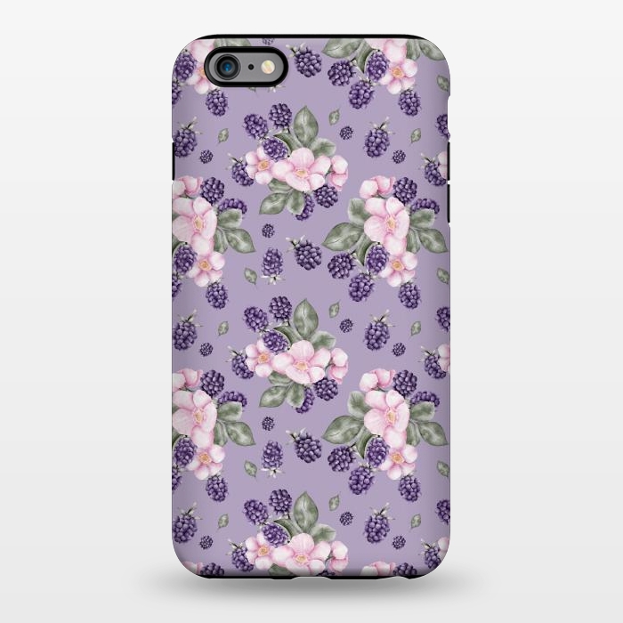 iPhone 6/6s plus StrongFit Berries and flowers, dark purple by Flowery Stories