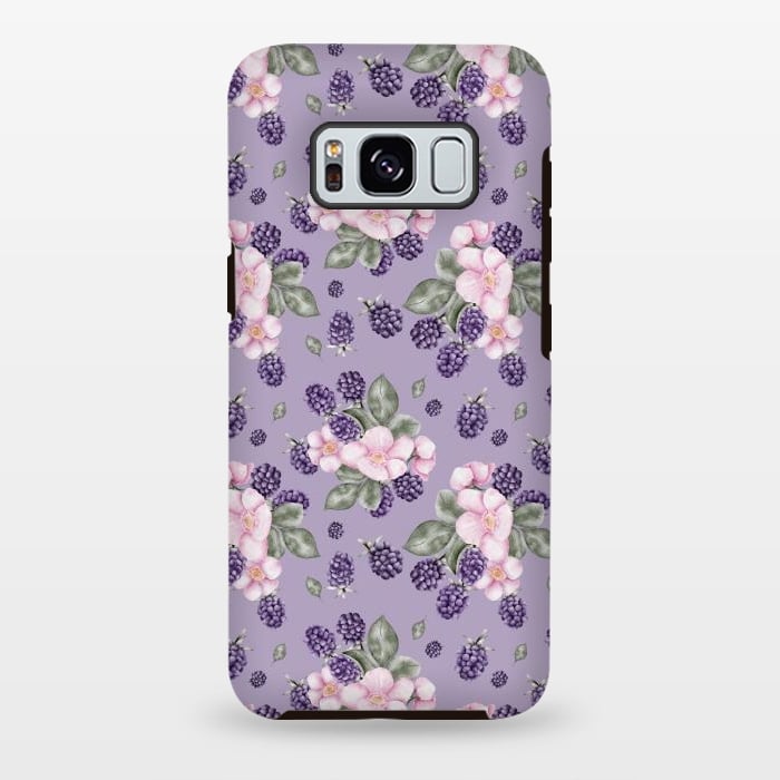Galaxy S8 plus StrongFit Berries and flowers, dark purple by Flowery Stories