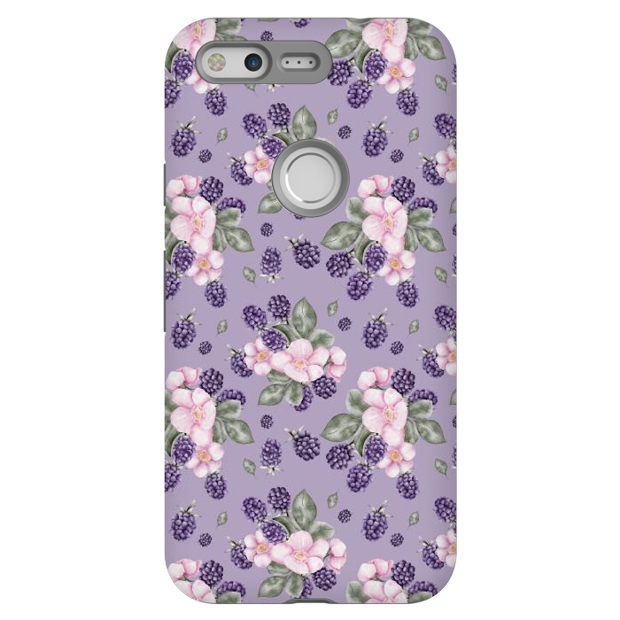 Pixel StrongFit Berries and flowers, dark purple by Flowery Stories