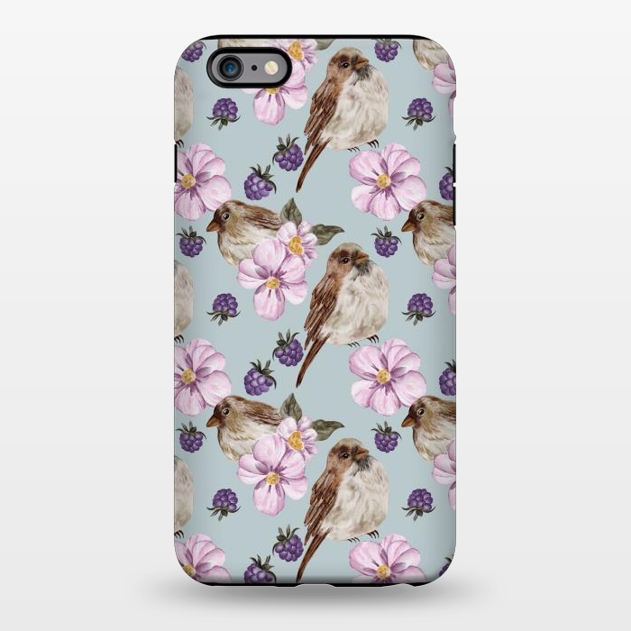 iPhone 6/6s plus StrongFit Lovely birds, blue by Flowery Stories