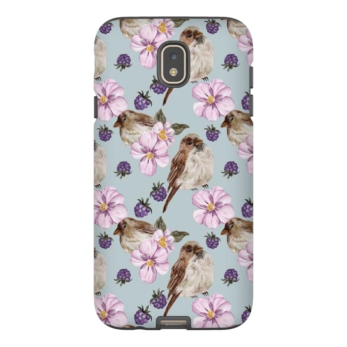 Galaxy J7 StrongFit Lovely birds, blue by Flowery Stories