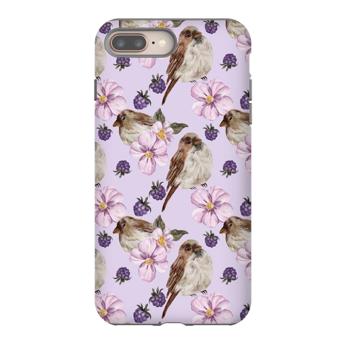 iPhone 7 plus StrongFit Lovely birds, light purple by Flowery Stories