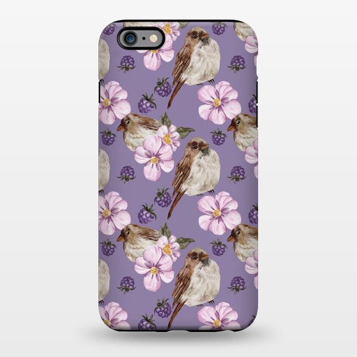 iPhone 6/6s plus StrongFit Lovely birds, dark purple by Flowery Stories
