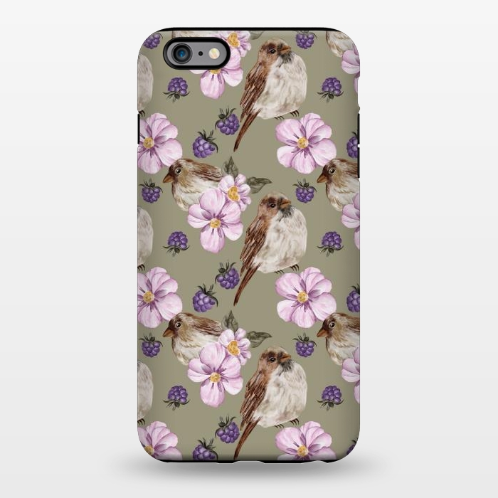 iPhone 6/6s plus StrongFit Lovely birds, green by Flowery Stories