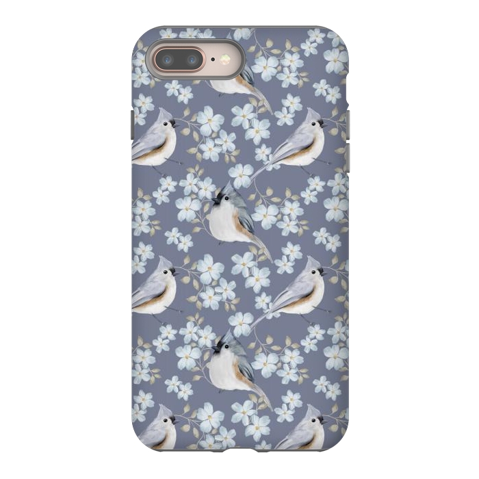iPhone 7 plus StrongFit Tufted titmouse by Flowery Stories