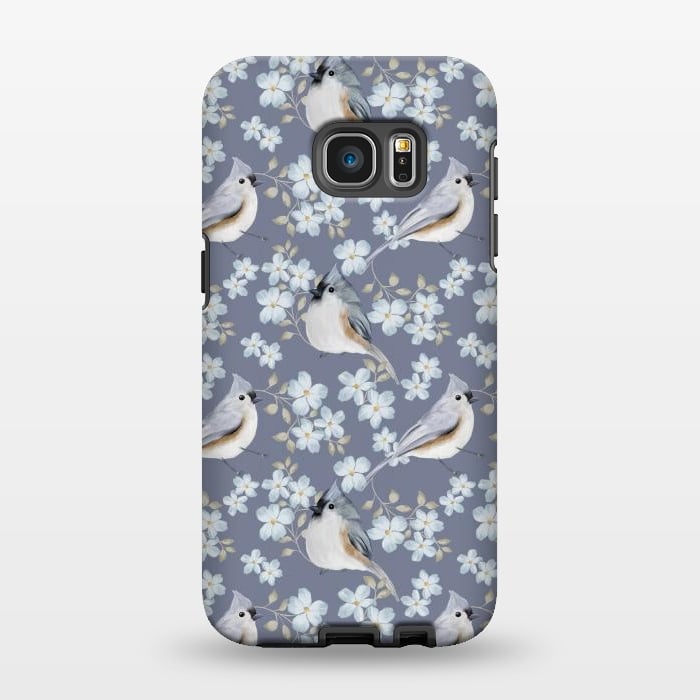 Galaxy S7 EDGE StrongFit Tufted titmouse by Flowery Stories