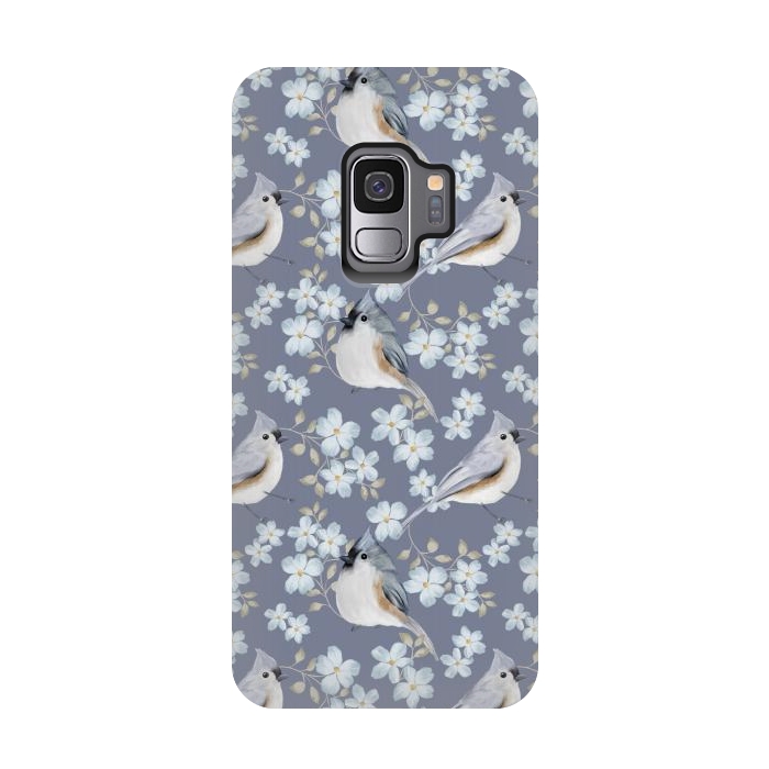 Galaxy S9 StrongFit Tufted titmouse by Flowery Stories