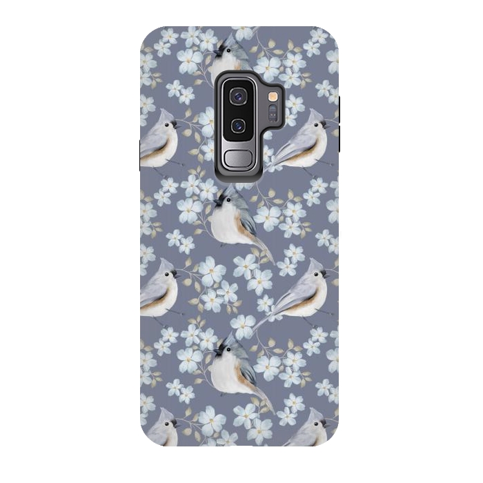Galaxy S9 plus StrongFit Tufted titmouse by Flowery Stories