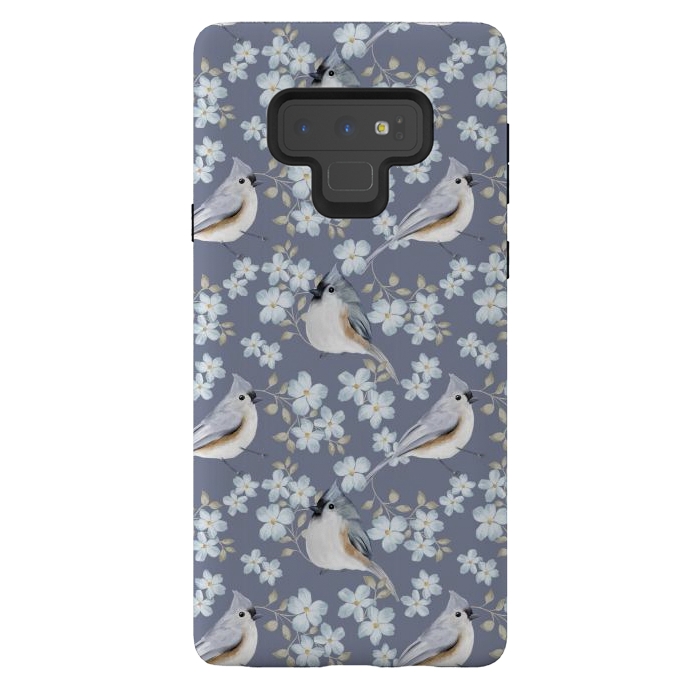 Galaxy Note 9 StrongFit Tufted titmouse by Flowery Stories