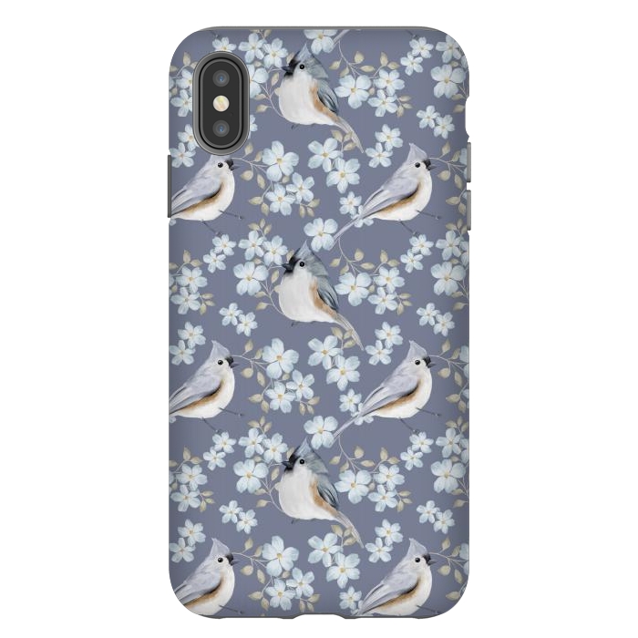 iPhone Xs Max StrongFit Tufted titmouse by Flowery Stories