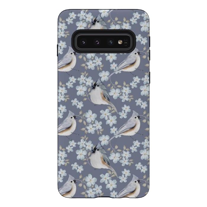 Galaxy S10 StrongFit Tufted titmouse by Flowery Stories
