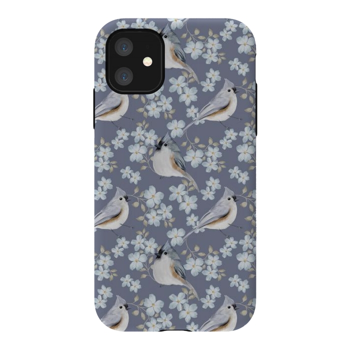 iPhone 11 StrongFit Tufted titmouse by Flowery Stories