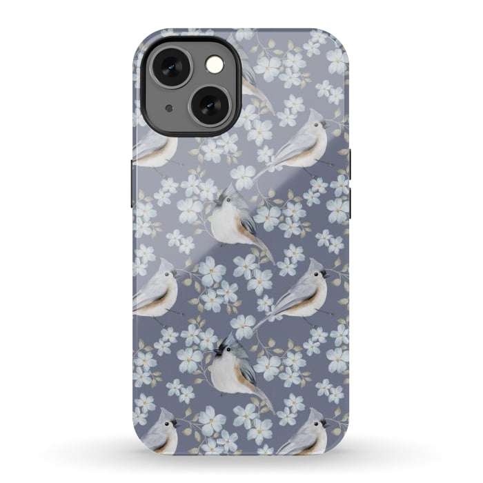 iPhone 13 StrongFit Tufted titmouse by Flowery Stories