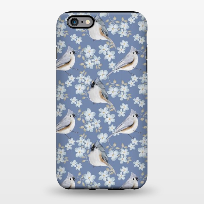 iPhone 6/6s plus StrongFit tufted titmouse, blue by Flowery Stories