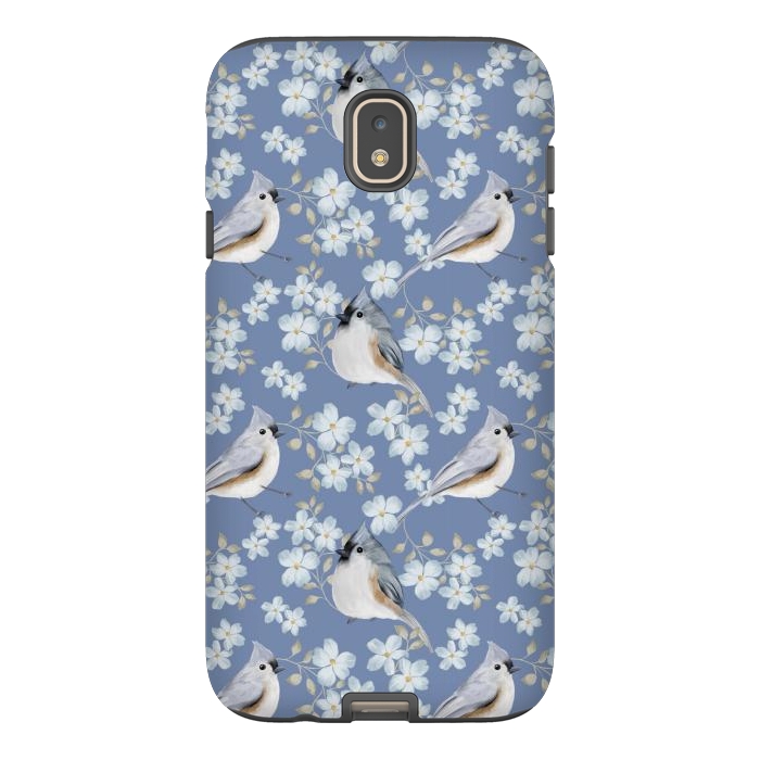 Galaxy J7 StrongFit tufted titmouse, blue by Flowery Stories