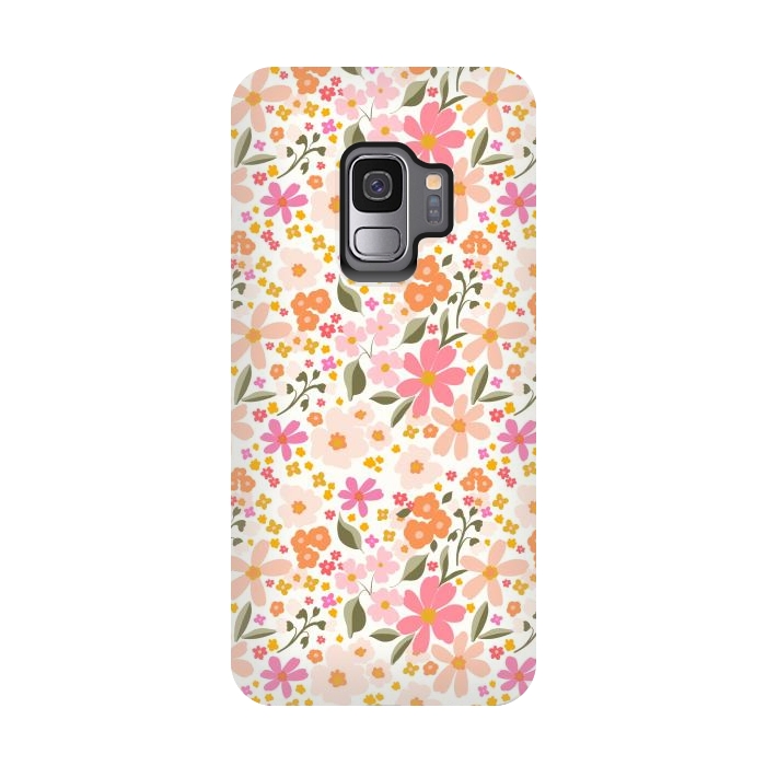 Galaxy S9 StrongFit Flowery, white by Flowery Stories