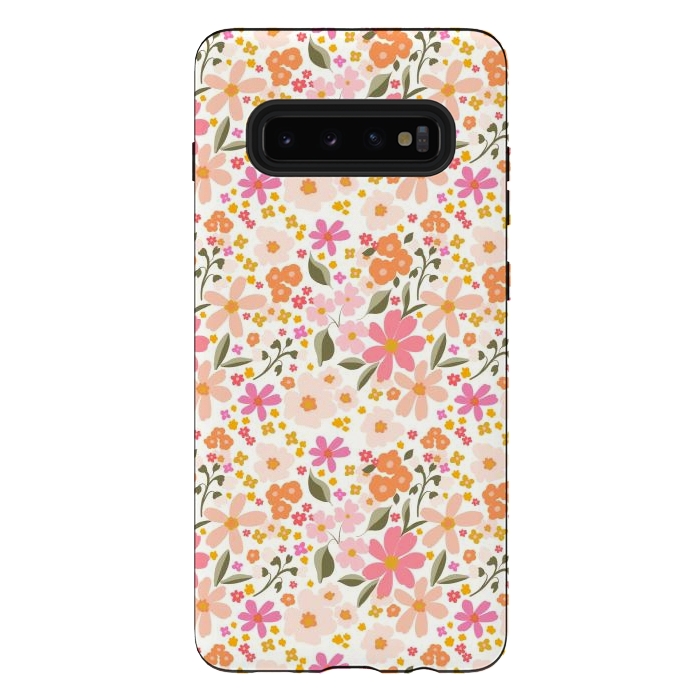 Galaxy S10 plus StrongFit Flowery, white by Flowery Stories