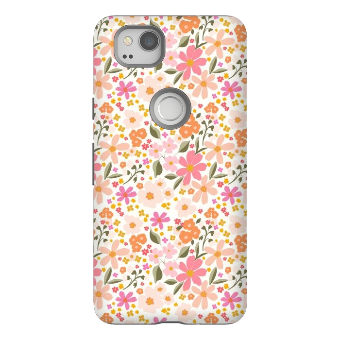 Pixel 2 StrongFit Flowery, white by Flowery Stories