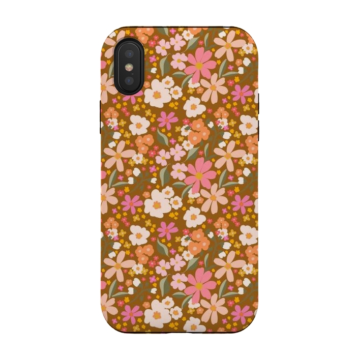 iPhone Xs / X StrongFit Flowery, rust by Flowery Stories