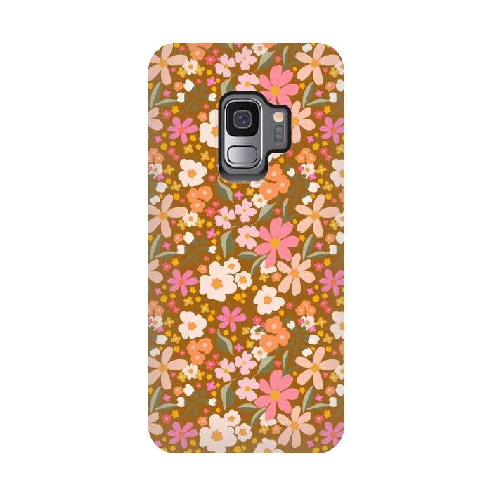 Galaxy S9 StrongFit Flowery, rust by Flowery Stories