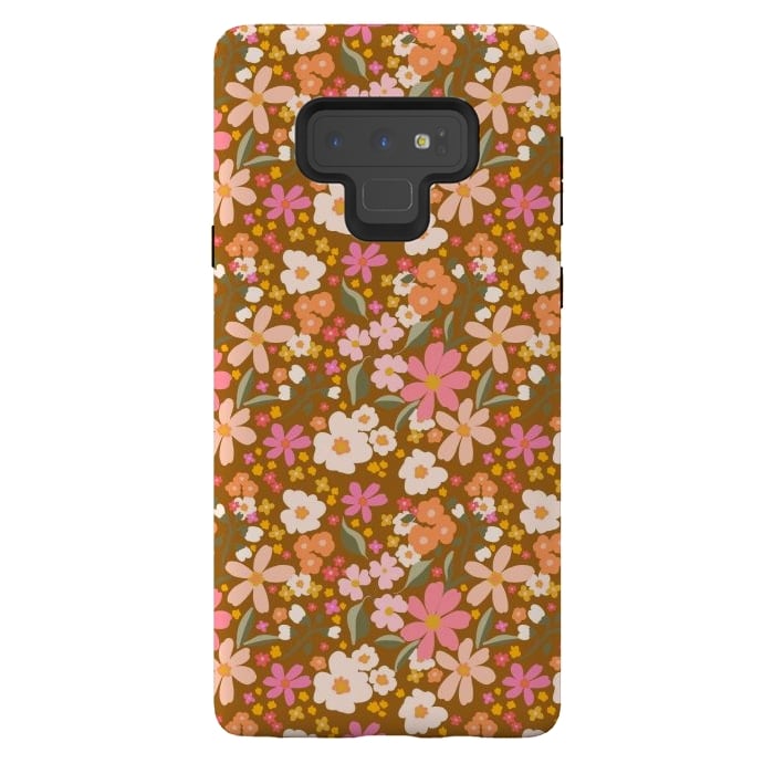 Galaxy Note 9 StrongFit Flowery, rust by Flowery Stories