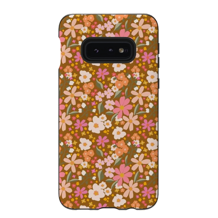Galaxy S10e StrongFit Flowery, rust by Flowery Stories