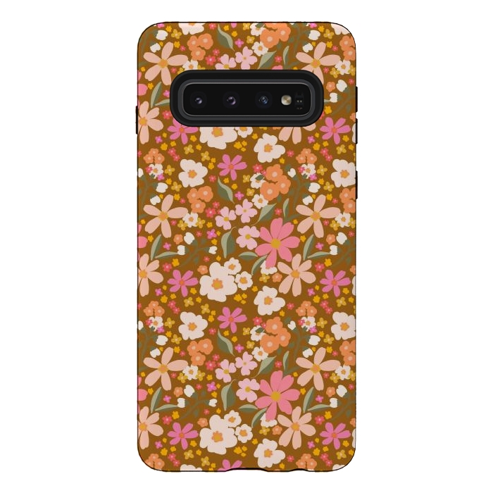 Galaxy S10 StrongFit Flowery, rust by Flowery Stories