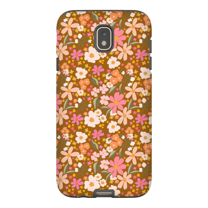 Galaxy J7 StrongFit Flowery, rust by Flowery Stories