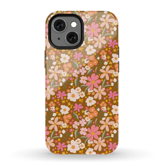 iPhone 12 mini StrongFit Flowery, rust by Flowery Stories