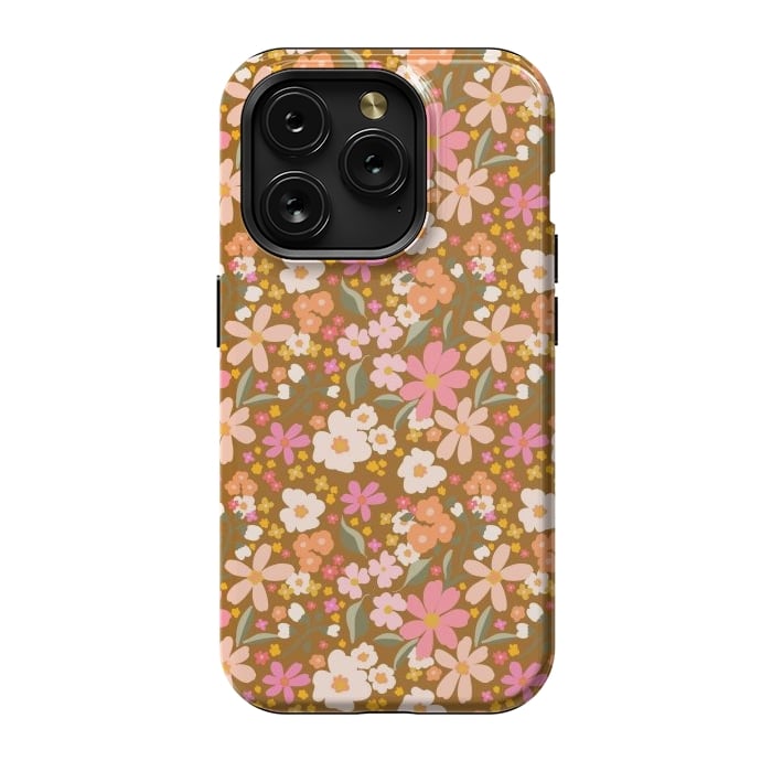 iPhone 15 Pro StrongFit Flowery, rust by Flowery Stories