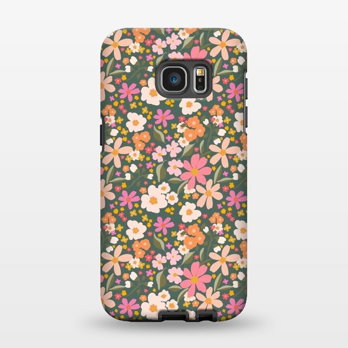 Galaxy S7 EDGE StrongFit Flowery, green by Flowery Stories