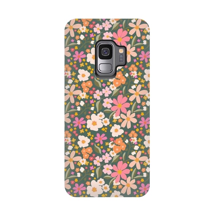 Galaxy S9 StrongFit Flowery, green by Flowery Stories