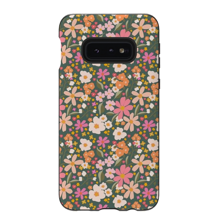 Galaxy S10e StrongFit Flowery, green by Flowery Stories